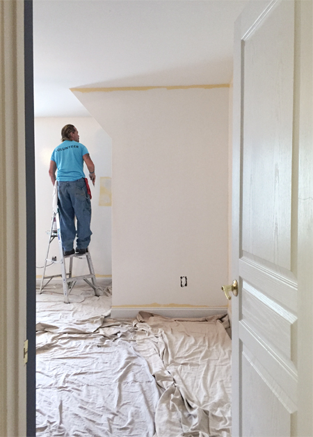 Boys Outer-Space-Bedroom-Painting-Progress