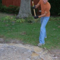 Removing Chair Molding & Demoing Out A Slate Path