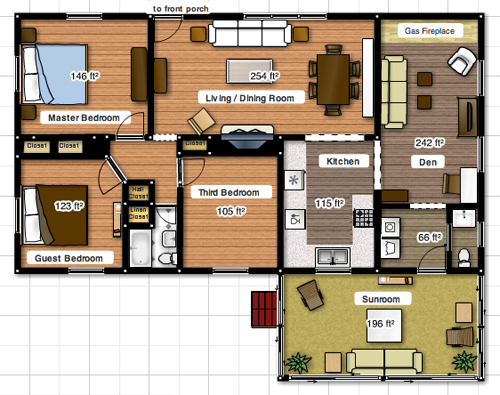 Floor Plan Sketch. Floorplanner. Floor Plan. Living Space with