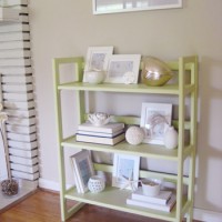 Painting A Wood Bookshelf Soft Green