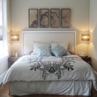 A Bedroom Makeover With Hanging Pendant Lights Over The Nightstands