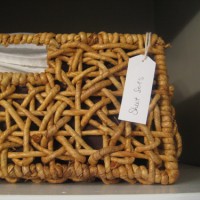 How To Add Small Cardstock Tags To Bathroom Storage Baskets