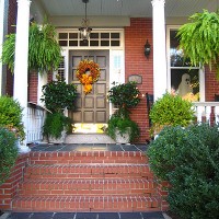 Historic Front Porches Decorated For Halloween