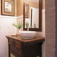 A Bathroom Makeover With Textured Wallpaper