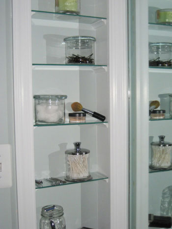 How To Turn An Old Medicine Cabinet, Glass Shelves Built In