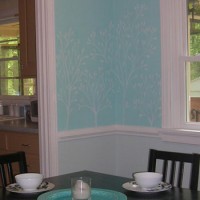 Drawing Leafy Branches With Chalk On The Dining Room Walls