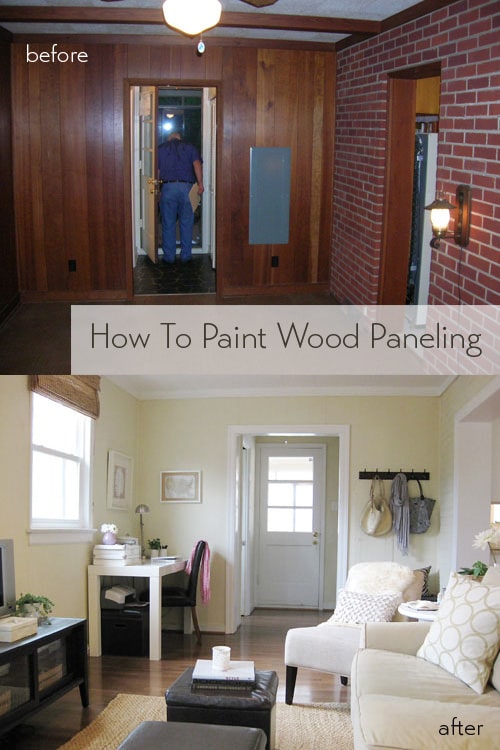 how to paint wood paneling | young house love