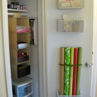 DIY Wrapping Paper Storage On The Back Of A Door