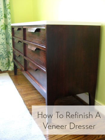 Nursery Progress How To Refinish A Veneer Dresser Young House Love