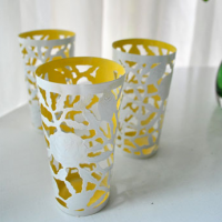 How To Paint Metal Cups To Make Two-Tone Votive Holders