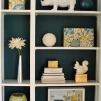 $11 Makeover: Painting The Back Of Our Built In Bookcases