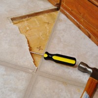 Removing Cabinets & Patching A Vinyl Floor Tile