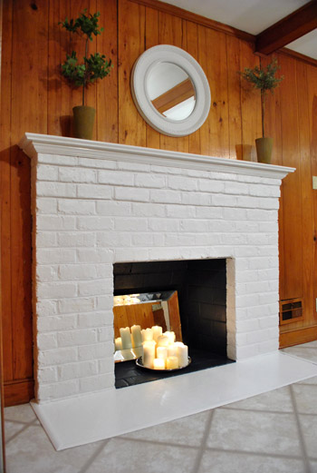Paint A Brick Fireplace, What Kind Of Tile Can You Use Inside A Fireplace