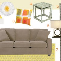 A Neutral Living Room With Citrus Accents