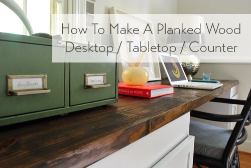 How To Make A Planked Wood Desktop Counter Young House Love