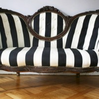 Reupholstering A Loveseat With Striped Fabric