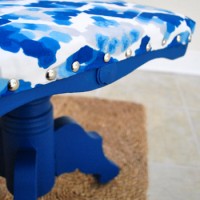 Painting And Reupholstering An Old Foot Stool