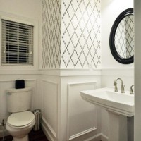 Adding A Trellis Stencil To The Bathroom Wall