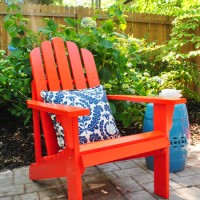 Adding Bright Red Adirondack Chairs To Our Side Patio