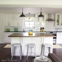 A White Kitchen Makeover With White Tile & A Butcher Block Island