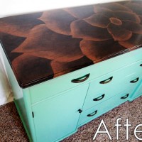 Staining A Dresser With A Decorative Flower Pattern