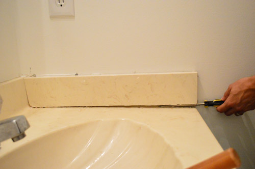 How To Remove A Dated Vanity Backsplash, Cost To Remove Vanity Backsplash