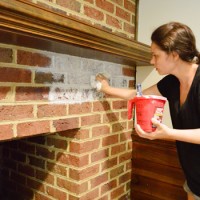 How To Whitewash A Brick Fireplace