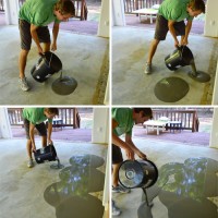 Leveling and Dry Fitting Tile In An Outdoor Area
