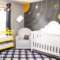 A Nursery With A Planet Wall Mural