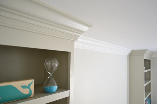 Top of Build Bookshelf with crown molding