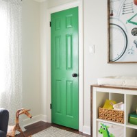 Painting The Nursery Closet Door Bright Green