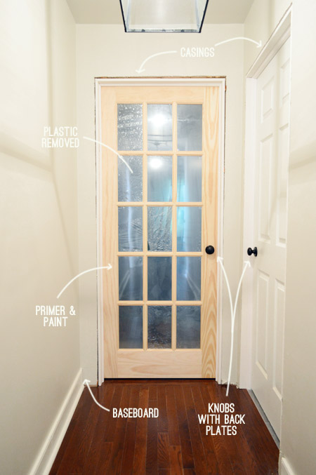 Unfinished Door Hung Using DIY Door Jamb Construction Kit