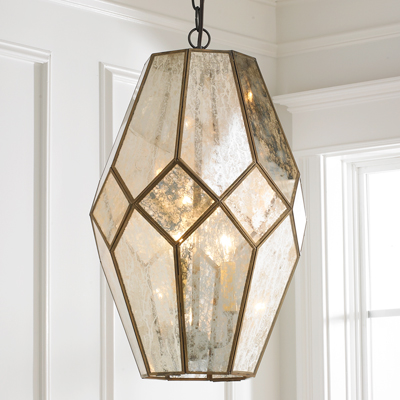 Mercury Glass Prism Lantern