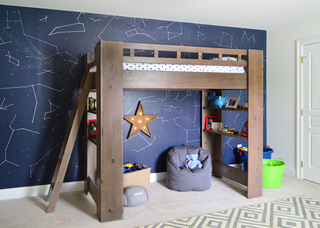 Boys Outer-Space-Bedroom Constellation-Accent Wall