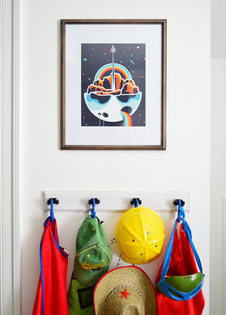 Boys Outer-Space-Bedroom Help-Ink-Rocket-Art