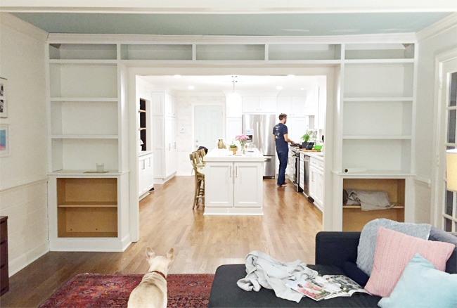 Adding Built In Bookshelves Around Our Living Room Doorway Young