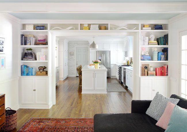 Adding Built In Bookshelves Around Our Living Room Doorway Young