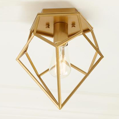 Gold Geometric Flush Mount