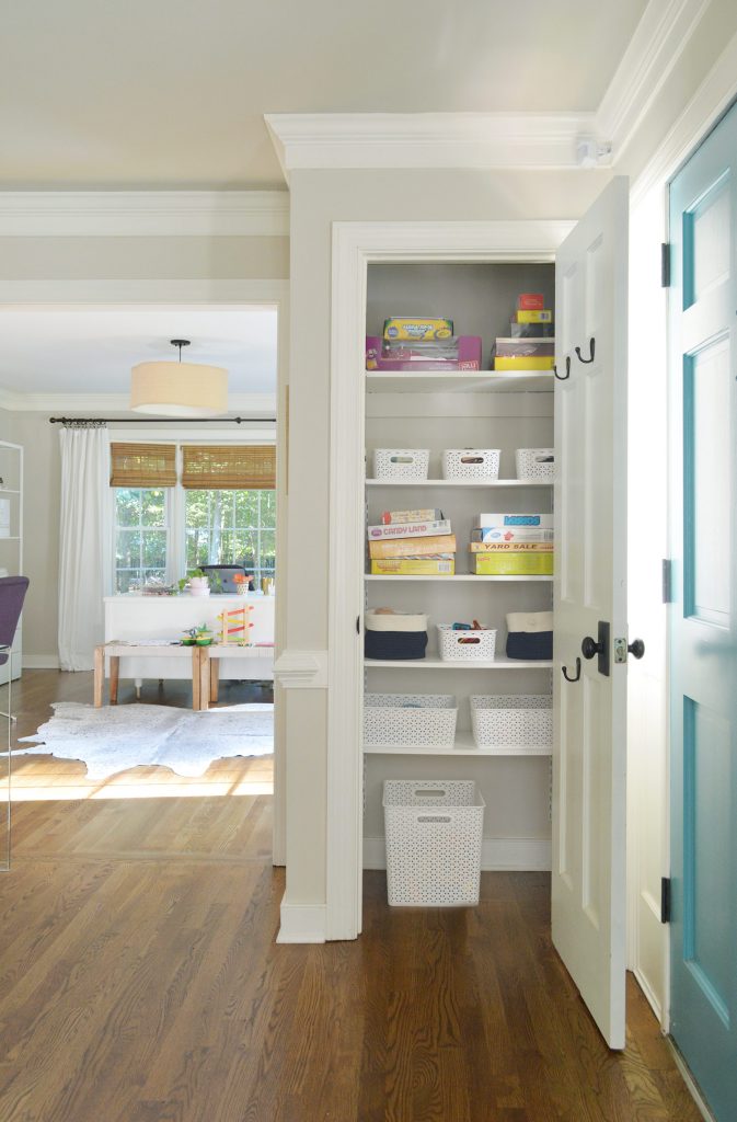 neutral foyer kids game closet