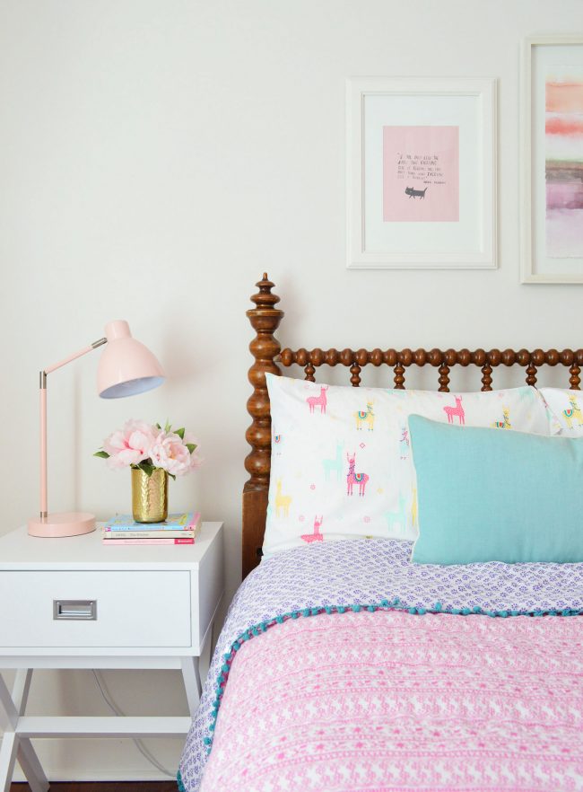 girls bedroom target sidetable pink bedding