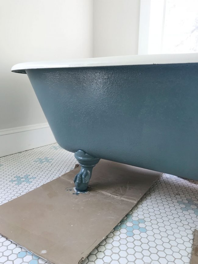 How To Refinish A Nasty Old Clawfoot Tub, Bath Mat For Refinished Or Reglazed Bathtub