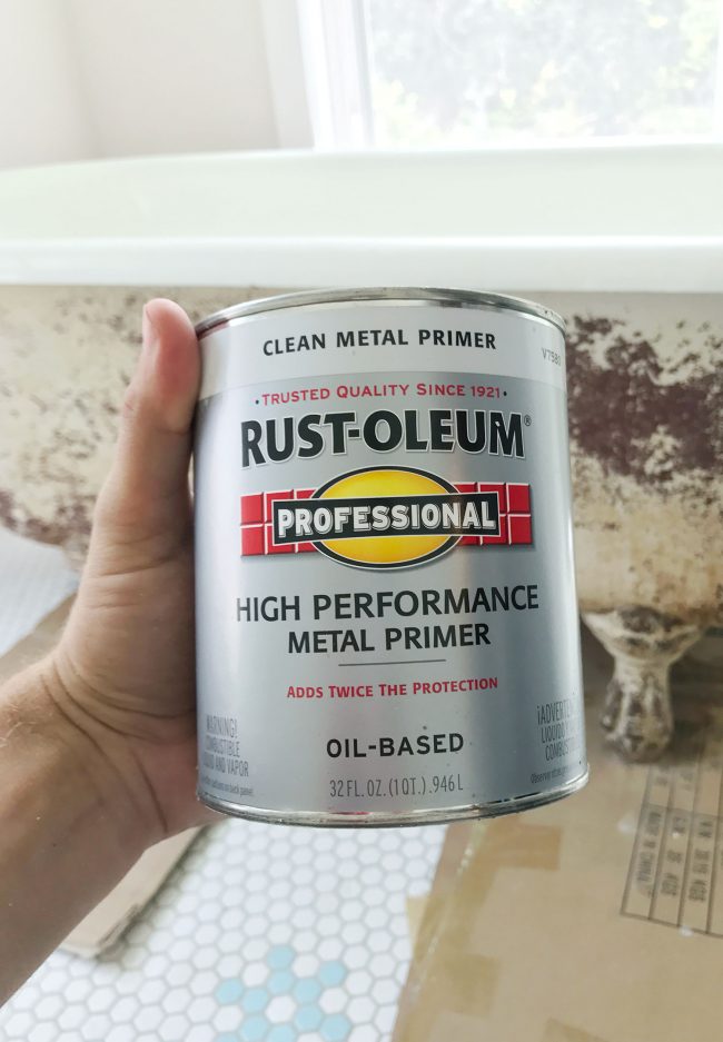 Can of RustOleum Professional High Performance Clean Metal Primer