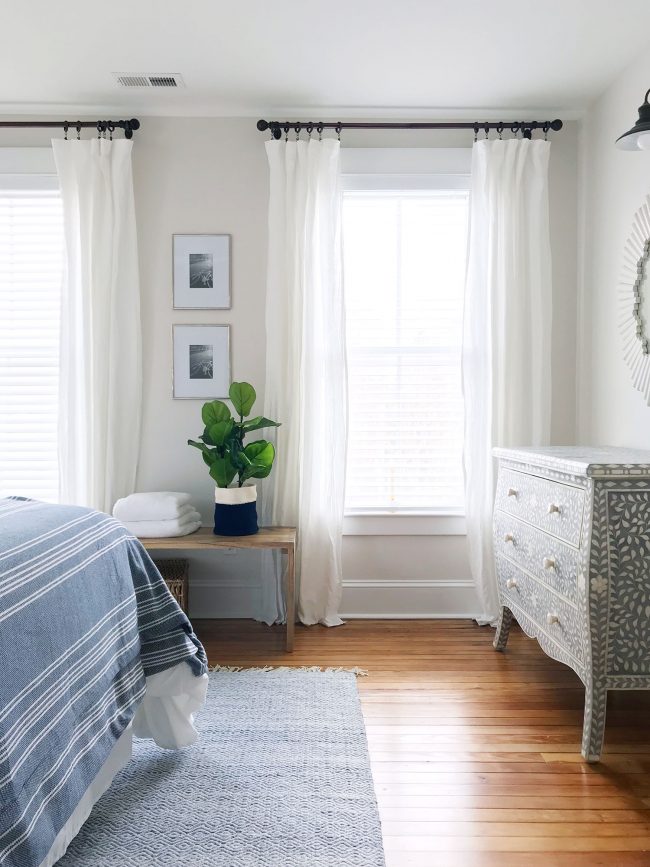 beachy blue bedroom in historic home