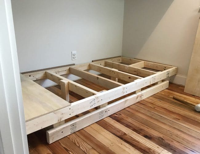 bottom bunk reconstructed to float off of the floor