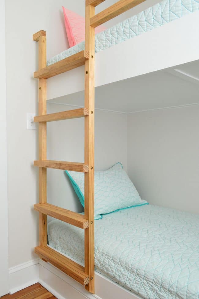 wooden bunk bed ladder