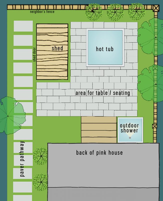 107 Are We All Getting Sick Of Watching Big Renovations Young You Can See Our Outdoor Shower Placement Above It S Right Next To The Back Steps In Corner And This Is What Looks Like So Far We Re Still On Hold