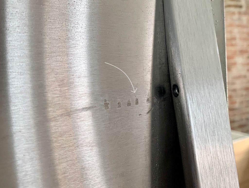Stainless Steel Fridge With Glue Marks