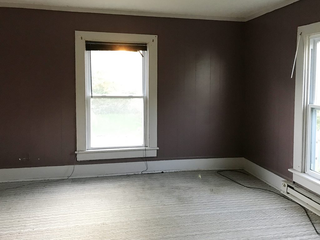 Before Of Other Main Bedroom With Dark Brown Purple Walls