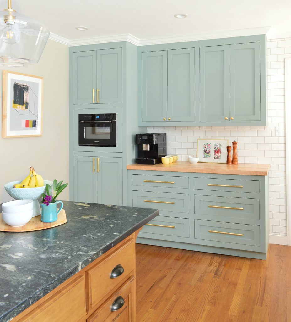 After Of Former Laundry Area Now With Halycon Green Blue Pantry Cabinets 