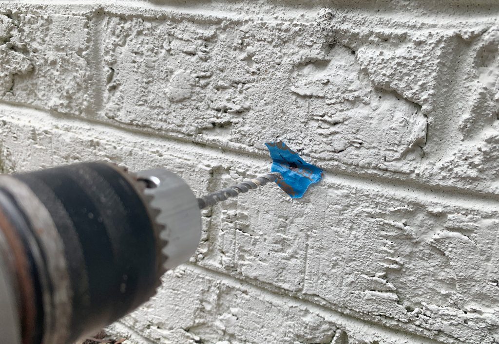 Drilling Into Brick On Tape Mark